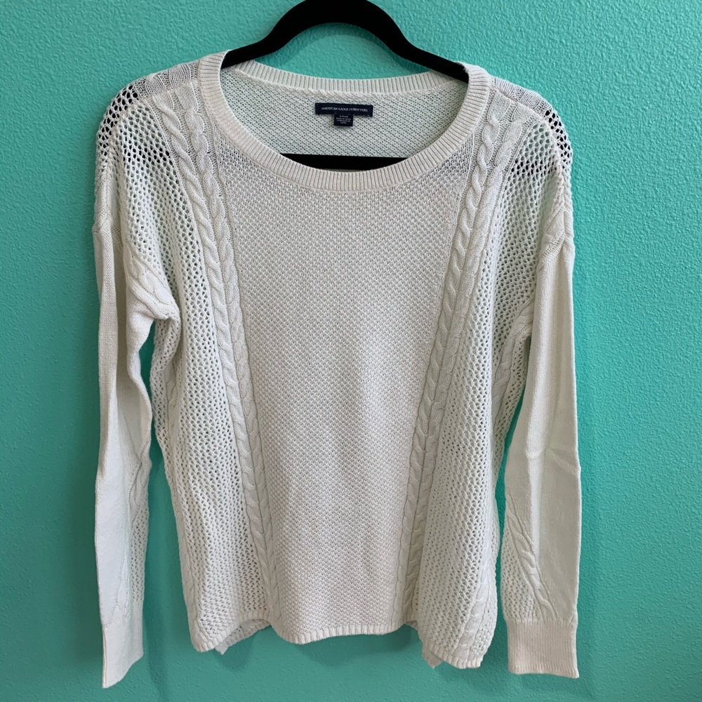 American Eagle Cream Super Soft Sweater